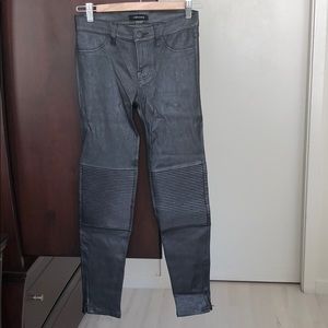 J Brand gunmetal grey leather pants, size 25.